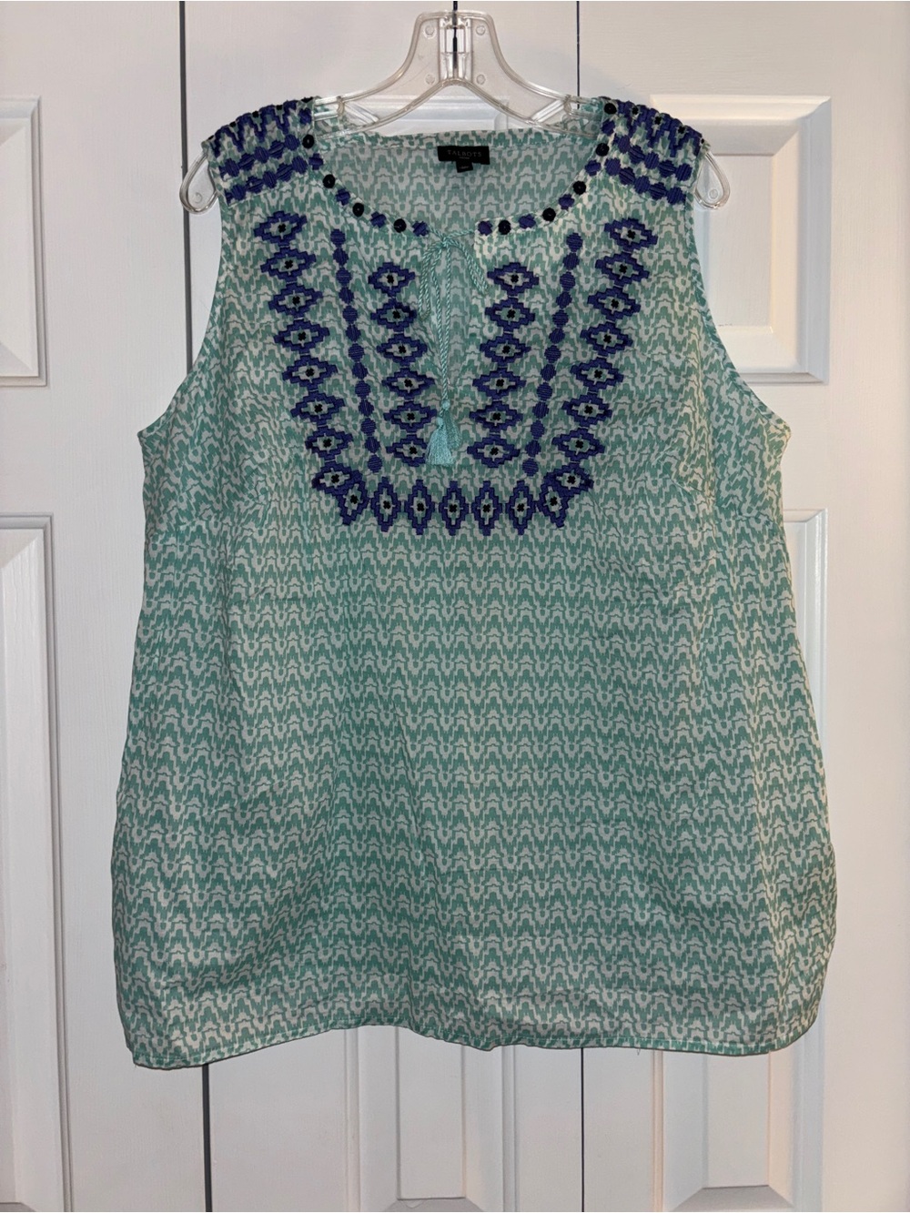 Talbots Cotton Embroidered Sleeveless  Women's Top 1X
